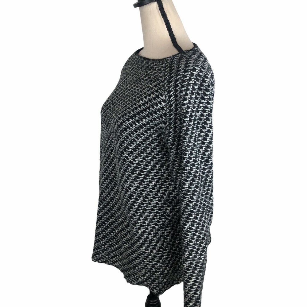 Zara Knit Black White Boat Neck Sweater M - Picture 4 of 7